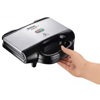 Sandwichera Tefal SM1572, 700 W, placas grill 230 x 130 mm, acero inoxidable/negro