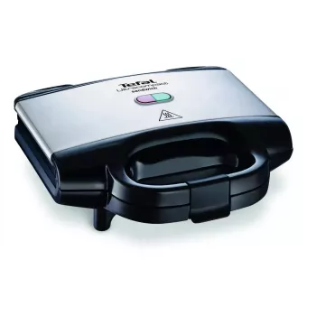 Sandwichera Tefal SM1572, 700 W, placas grill 230 x 130 mm, acero inoxidable/negro