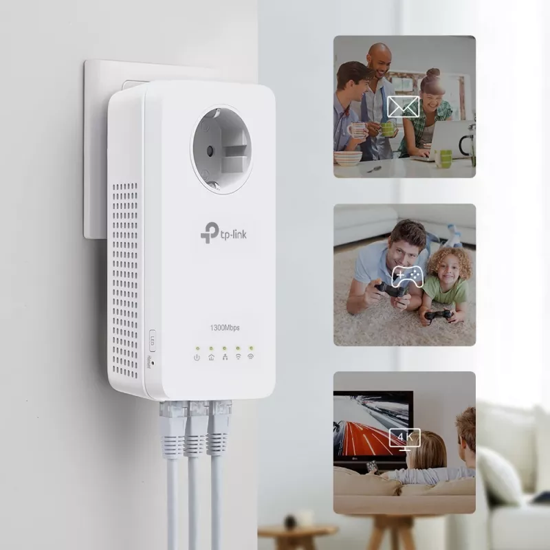 Adaptador de red PowerLine TP-Link TL-WPA8631P KIT 300 Mbit/s Ethernet LAN Wi-Fi blanco 2 uds.