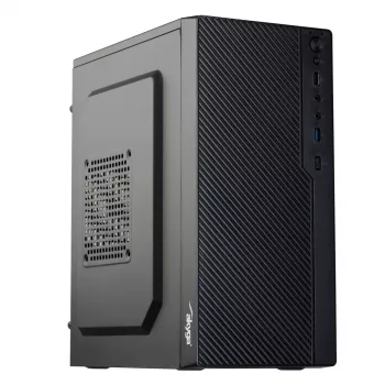 Caja de PC Micro-ATX Akyga AK36BK, Micro ATX / Flex ATX / Mini ITX, USB 3.0 + USB 2.0, sin fuente de alimentación, negro