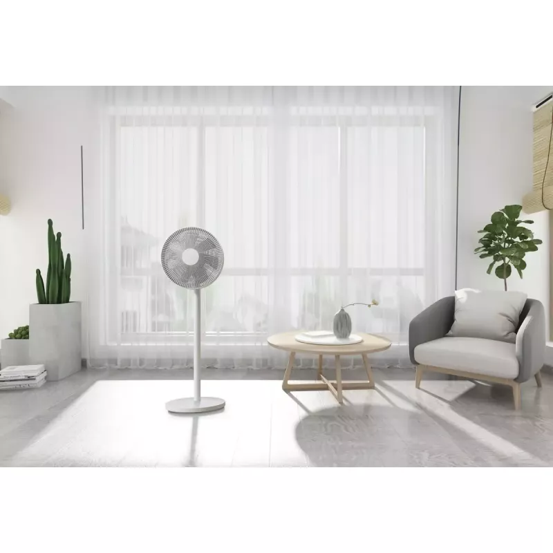 Xiaomi Mi Smart Standing Fan 2 Lite PYV4007GL ventilador de pie, 38 W, 7 aspas, 3 velocidades, oscilación de 90°, control por app mediante Wi-Fi, altura regulable 64,2–100 cm, blanco
