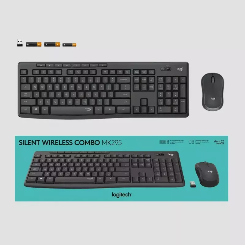 Combo inalámbrico Logitech MK295 Silent teclado RF Wireless QWERTY US International negro