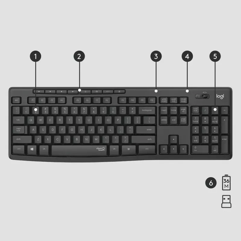 Combo inalámbrico Logitech MK295 Silent teclado RF Wireless QWERTY US International negro
