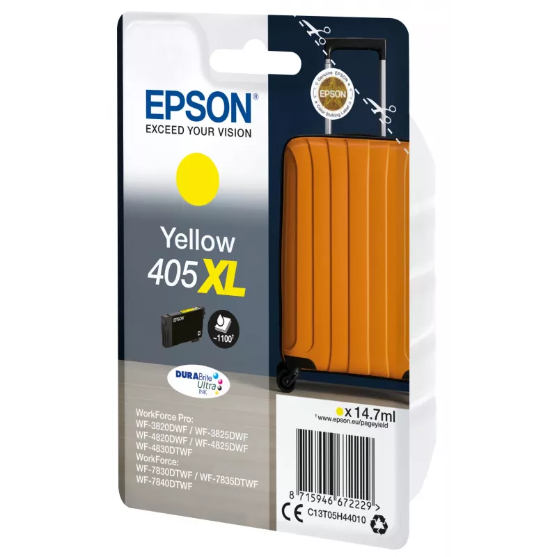 Cartucho de tinta Epson 405XL DURABrite Ultra Ink 1 ud. original alto rendimiento (XL), amarillo