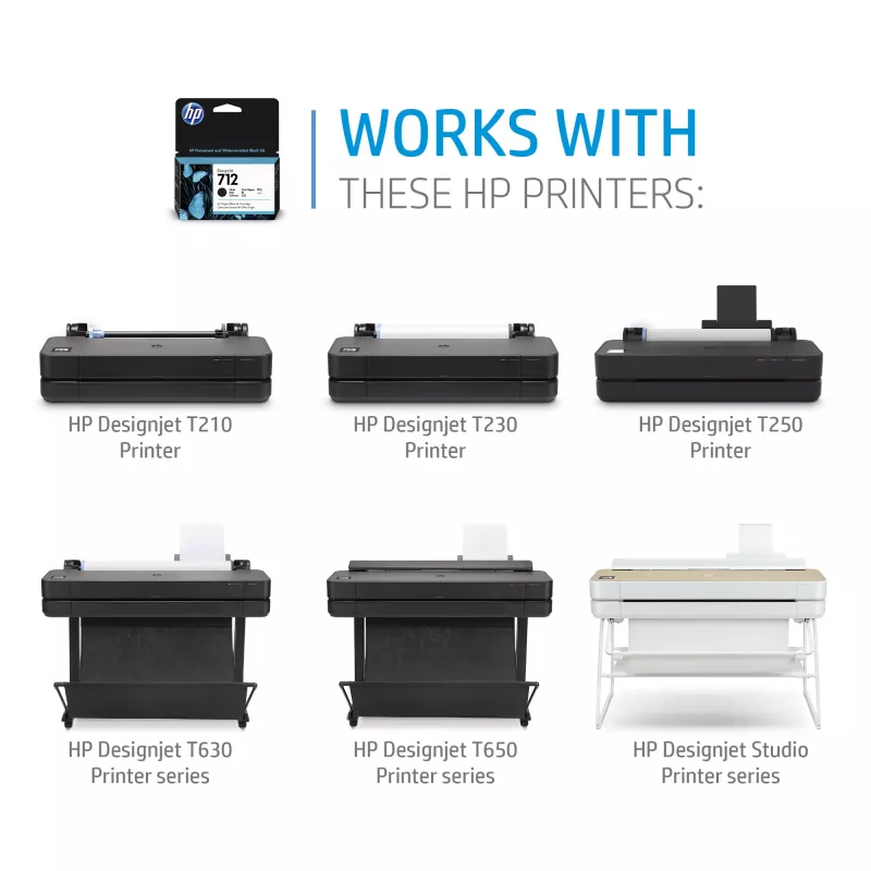 HP 712 38 ml cartucho de tinta negro DesignJet