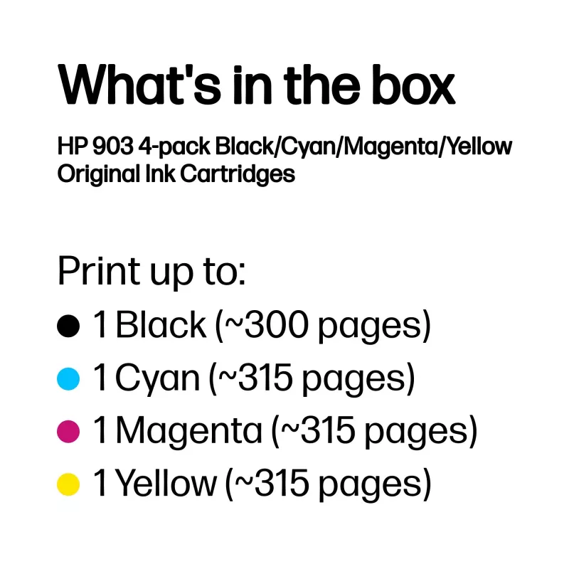 HP 903 pack de 4 cartuchos de tinta originales Negro/Cian/Magenta/Amarillo