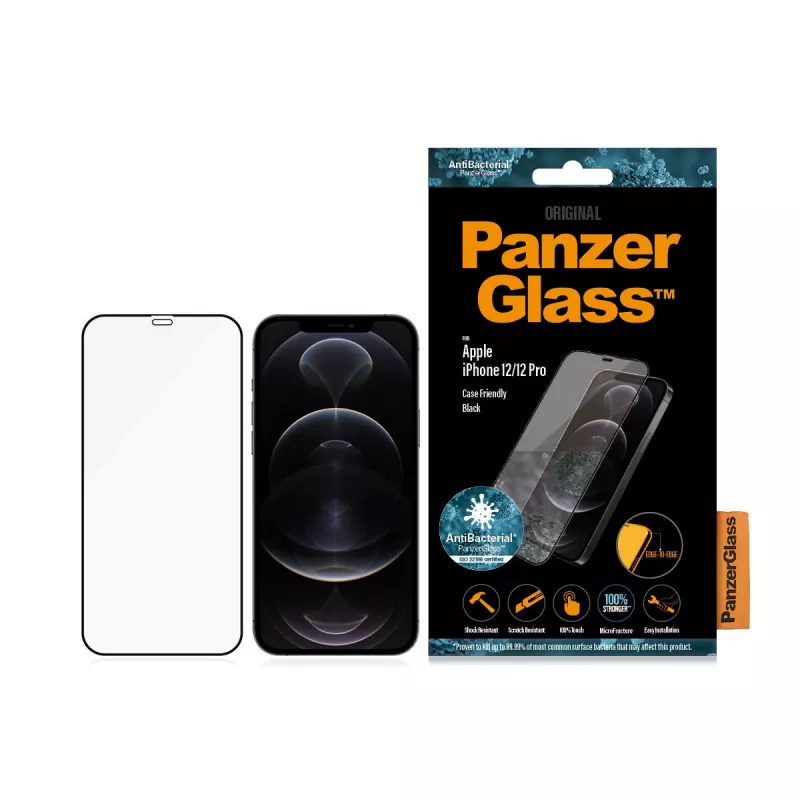 PanzerGlass ® protector de pantalla iPhone 12 | 12 Pro | Edge-to-Edge