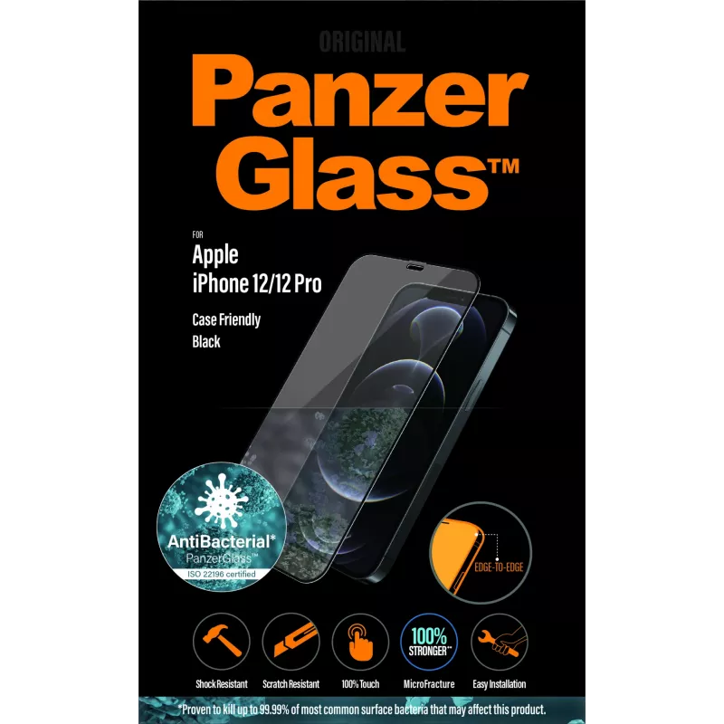 PanzerGlass ® protector de pantalla iPhone 12 | 12 Pro | Edge-to-Edge