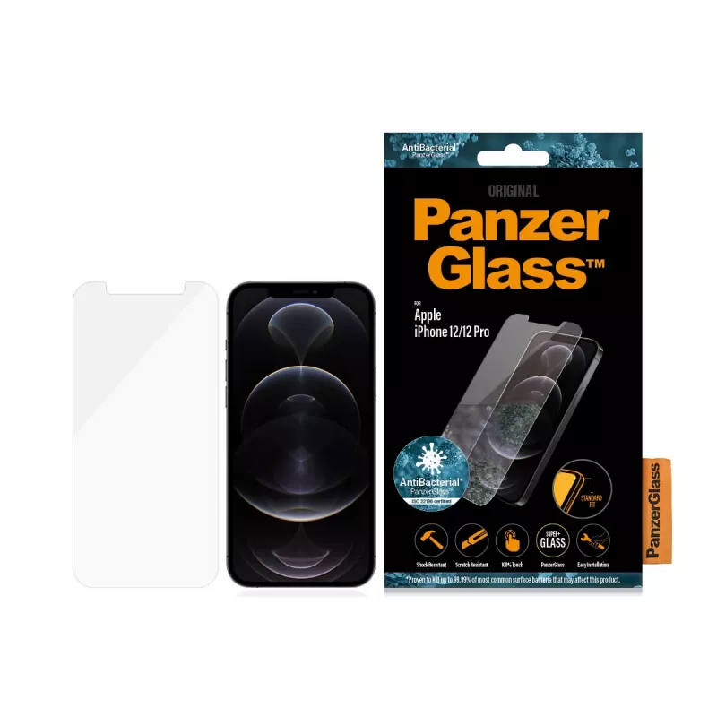 PanzerGlass ® protector de pantalla iPhone 12 | 12 Pro | Ajuste estándar