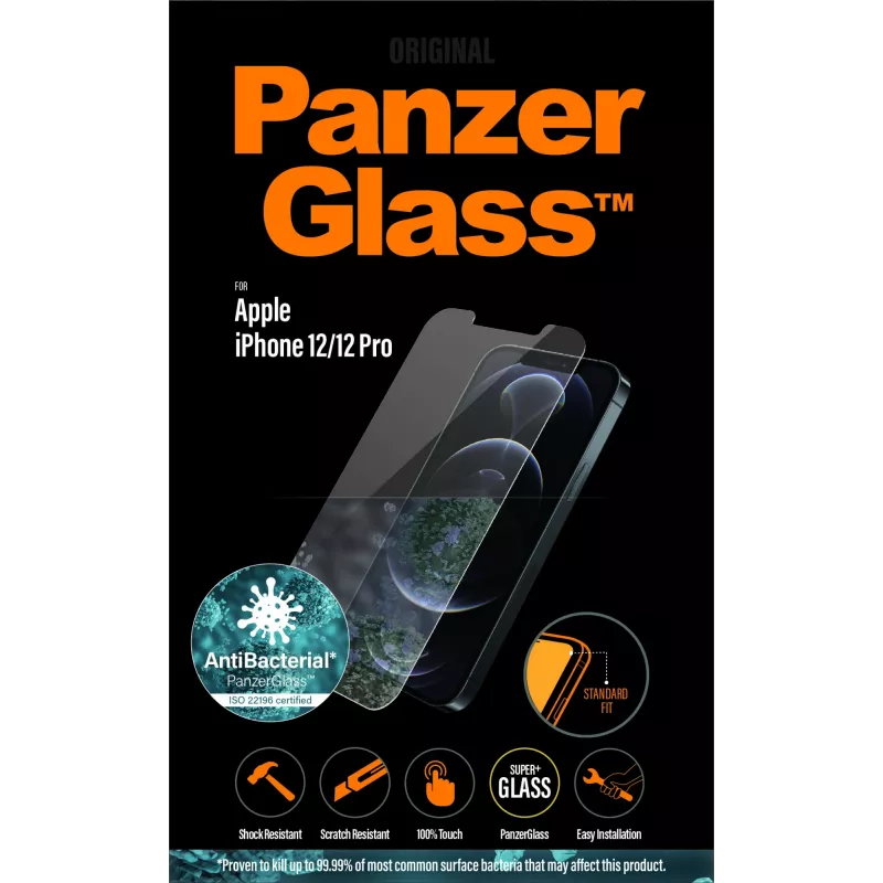 PanzerGlass ® protector de pantalla iPhone 12 | 12 Pro | Ajuste estándar