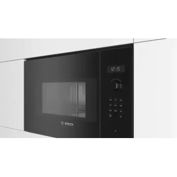 Microondas de encastre solo Bosch Serie 6 BFL524MB0 — 800 W, 20 L, grill, táctil y mando giratorio, negro