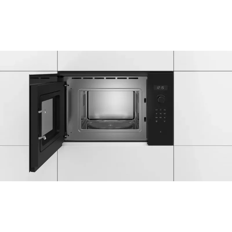 Microondas de encastre solo Bosch Serie 6 BFL524MB0 — 800 W, 20 L, grill, táctil y mando giratorio, negro