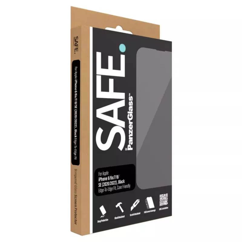 PanzerGlass SAFE. by ® protector de pantalla iPhone 8 | 7 | 6 | 6s | SE (2020/2022) | Sin bordes