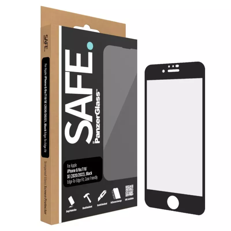 PanzerGlass SAFE. by ® protector de pantalla iPhone 8 | 7 | 6 | 6s | SE (2020/2022) | Sin bordes