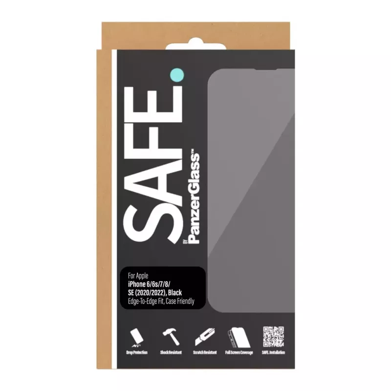 PanzerGlass SAFE. by ® protector de pantalla iPhone 8 | 7 | 6 | 6s | SE (2020/2022) | Sin bordes