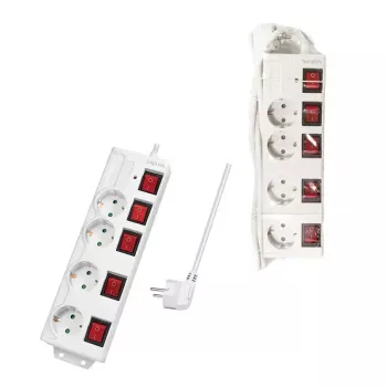 Regleta de alimentación LogiLink LPS252 1,5 m 4 tomas de corriente para interiores Blanca