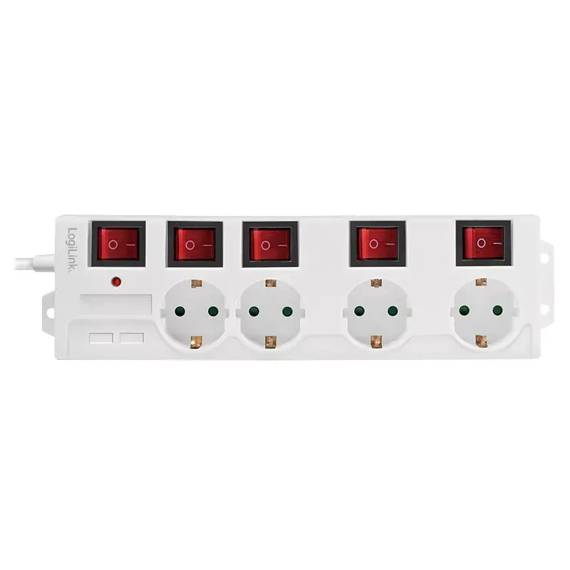 Regleta de alimentación LogiLink LPS252 1,5 m 4 tomas de corriente para interiores Blanca