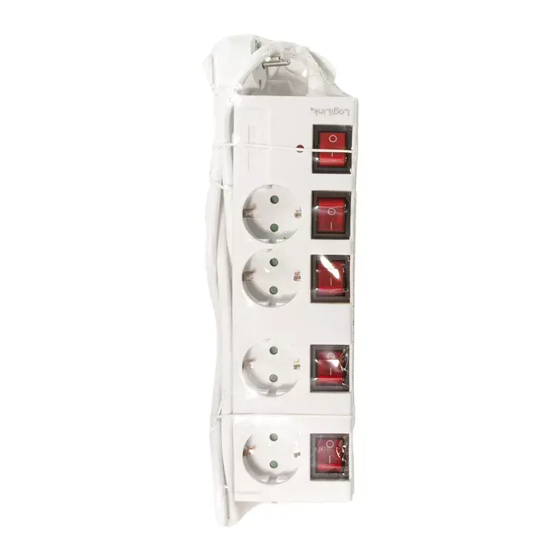 Regleta de alimentación LogiLink LPS252 1,5 m 4 tomas de corriente para interiores Blanca