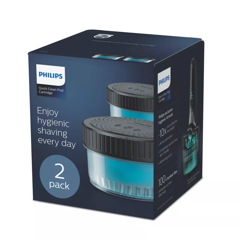 Philips Quick Clean Pod cartucho CC12/50 pack de 2 cartuchos de limpieza para cabezales de afeitadora eléctrica