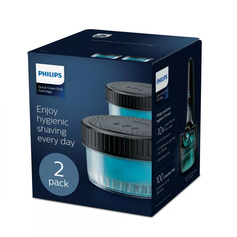 Philips Quick Clean Pod cartucho CC12/50 pack de 2 cartuchos de limpieza para cabezales de afeitadora eléctrica
