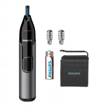 Philips Serie 3000 recortador de nariz Serie 3000 NT3650/16 recortador lavable de nariz, orejas y cejas con 2 accesorios de peine