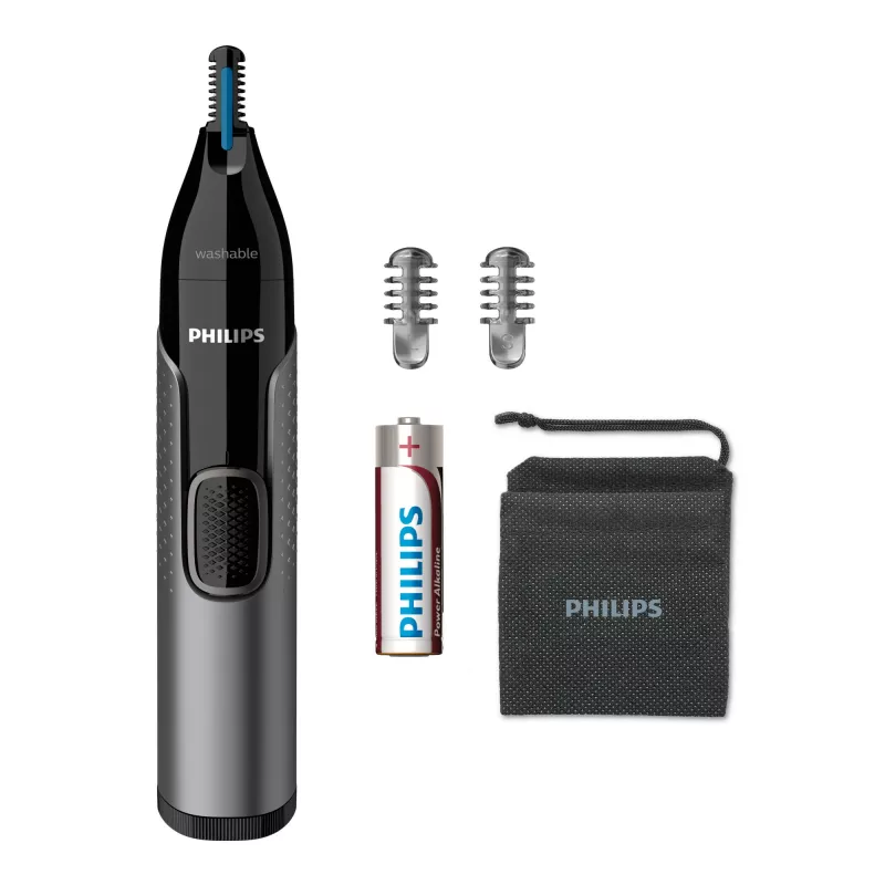 Philips Serie 3000 recortador de nariz Serie 3000 NT3650/16 recortador lavable de nariz, orejas y cejas con 2 accesorios de peine