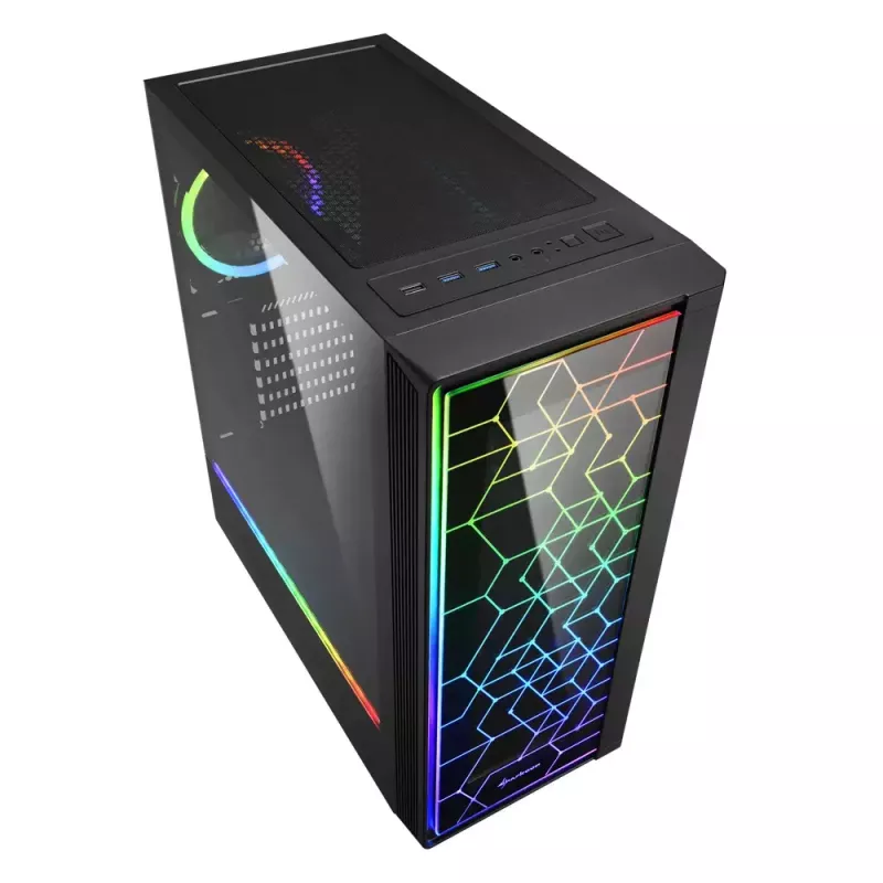 Caja de PC Sharkoon RGB LIT 100 torre Midi negra