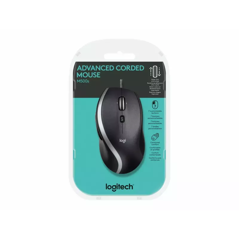 Ratón con cable LOGITECH Advanced M500s USB negro