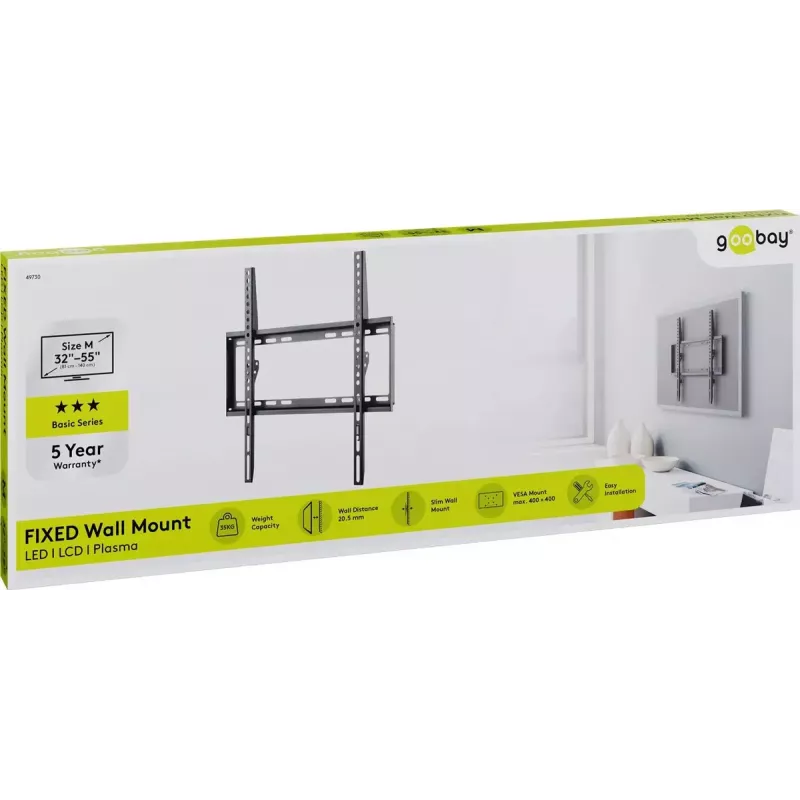 Soporte de pared para TV Goobay Basic FIXED (M) 35 kg 32-55