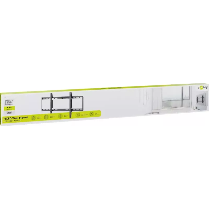 Soporte de pared para TV Goobay Basic FIXED XL capacidad de carga máxima 75 kg