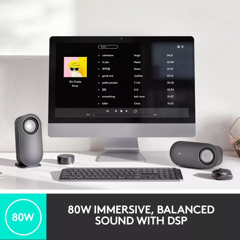 Altavoces de ordenador Bluetooth LOGITECH Z407 con subwoofer y control inalámbrico