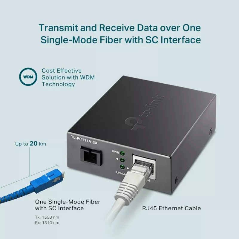 Convertidor de medios WDM TP-Link 10/100 Mbps