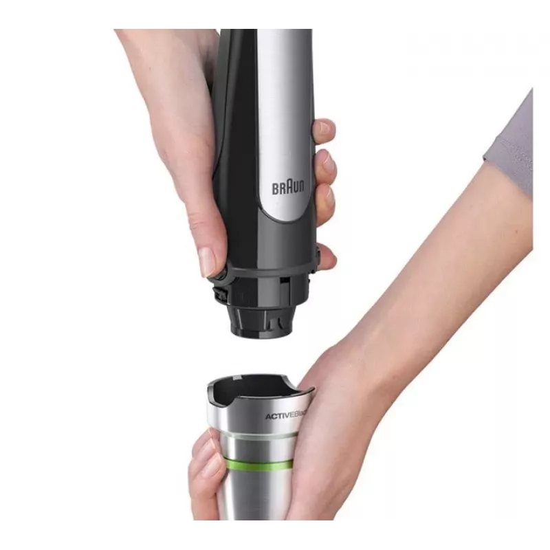 Batidora de brazo Braun MultiQuick 7 MQ 7045X 1,25 L 1000 W negra, acero inoxidable