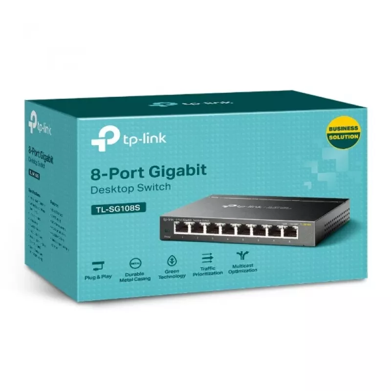 Switch de red TP-Link TL-SG108S 8 puertos 10/100/1000Mbps