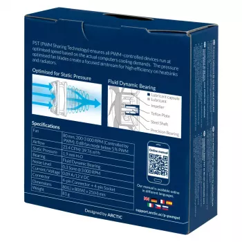 ARCTIC P8 PWM PST - Ventilador de 80 mm optimizado para presión con PWM PST
