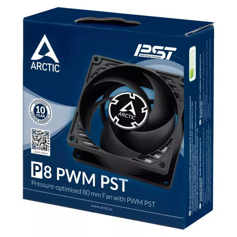 ARCTIC P8 PWM PST - Ventilador de 80 mm optimizado para presión con PWM PST