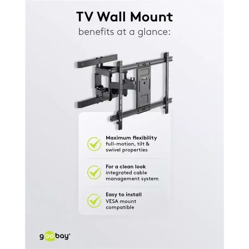 Soporte de pared para TV Goobay Pro FULLMOTION (L) 60 kg 37–70