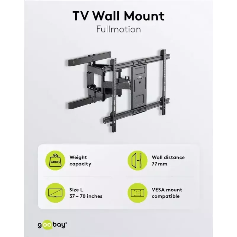 Soporte de pared para TV Goobay Pro FULLMOTION (L) 60 kg 37–70