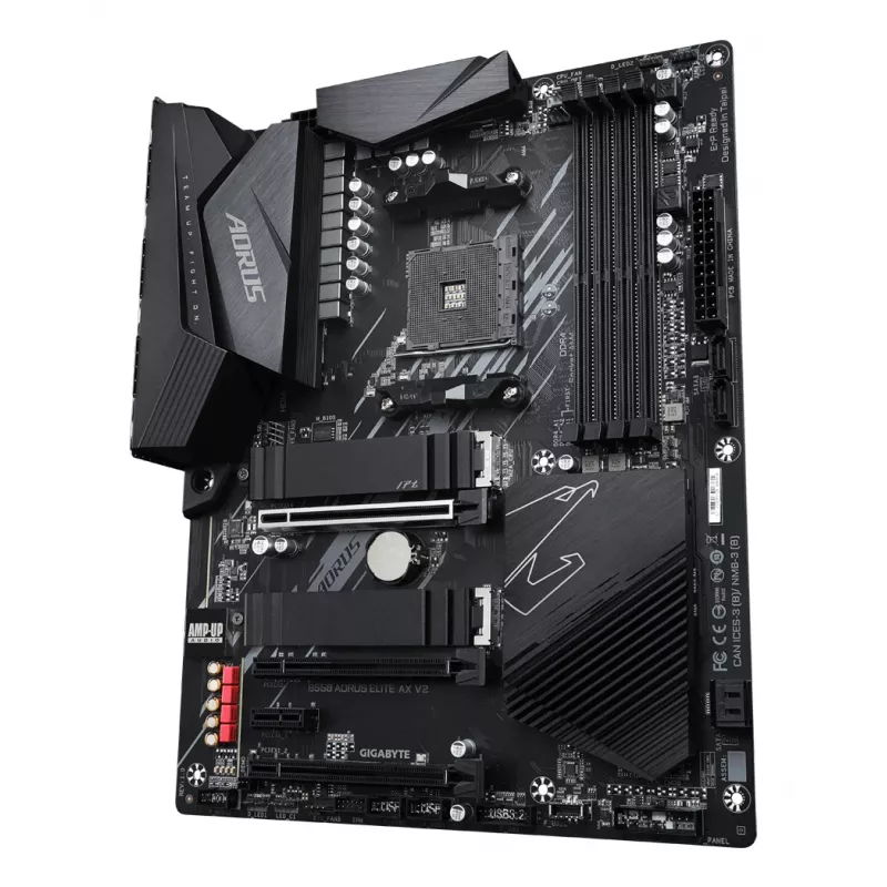 Placa base GIGABYTE B550 AORUS ELITE AX V2 ATX, AMD B550, Socket AM4, DDR4, 4 DIMM, Wi-Fi 6E, LAN 2.5Gb