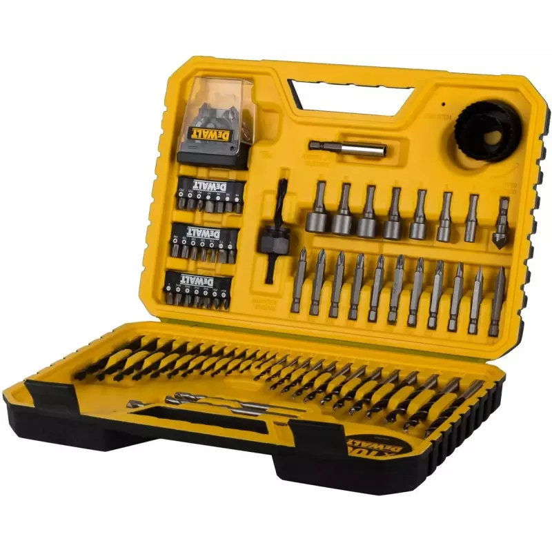 DeWALT DT71563 juego de puntas de destornillador, brocas y sierras de corona, 100 piezas