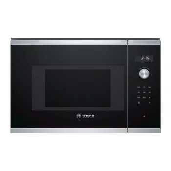 Microondas empotrable Bosch Serie 6 BFL524MS0 — 800 W, 20 L, control táctil, Acero inoxidable/Negro