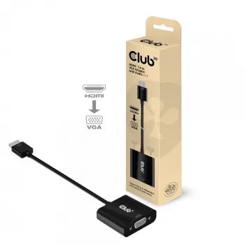 Adaptador de cable de vídeo CLUB3D CAC-1302 0,5 m HDMI Type A (estándar) VGA (D-Sub) Negro