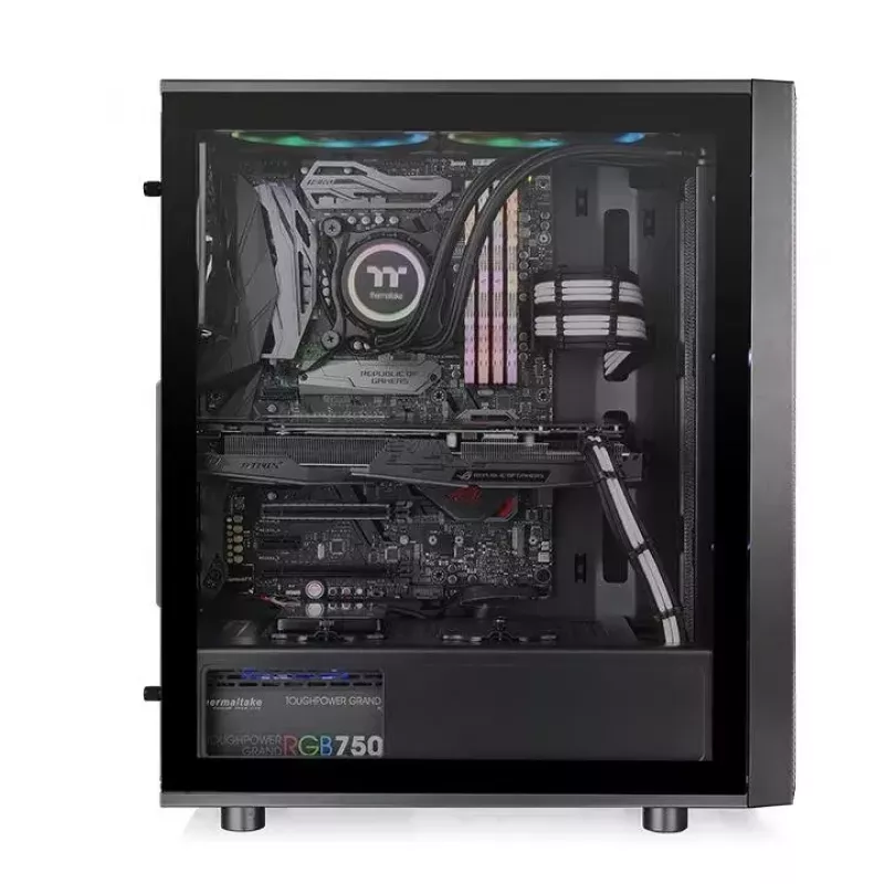 Caja de PC Thermaltake Versa J25 TG RGB Midi Tower Negra