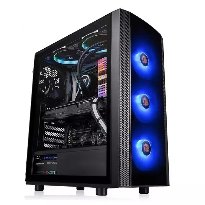 Caja de PC Thermaltake Versa J25 TG RGB Midi Tower Negra