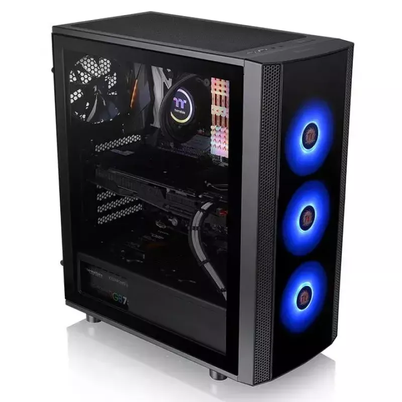 Caja de PC Thermaltake Versa J25 TG RGB Midi Tower Negra