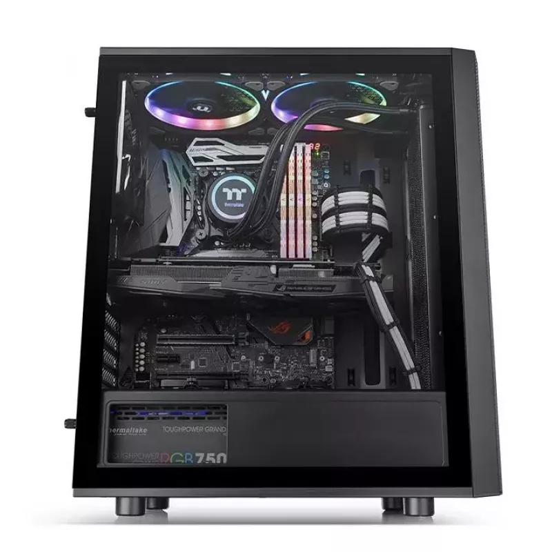 Caja de PC Thermaltake Versa J25 TG RGB Midi Tower Negra