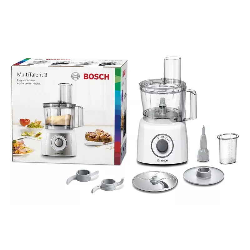 Robot de cocina Bosch MCM3100W — 800 W, bol de 2,3 L, 2 velocidades, turbo, blanco