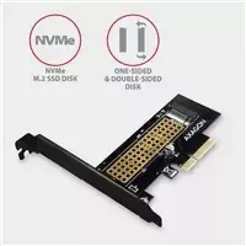 AXAGON ECO PCEM2-N Adaptador PCIE NVME M.2 Adaptador interno PCI-Express x4 para conectar una unidad SSD NVMe M.2 al ordenador