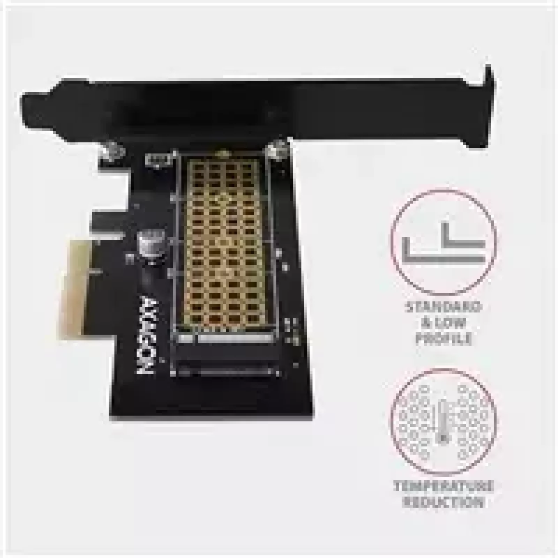 AXAGON ECO PCEM2-N Adaptador PCIE NVME M.2 Adaptador interno PCI-Express x4 para conectar una unidad SSD NVMe M.2 al ordenador