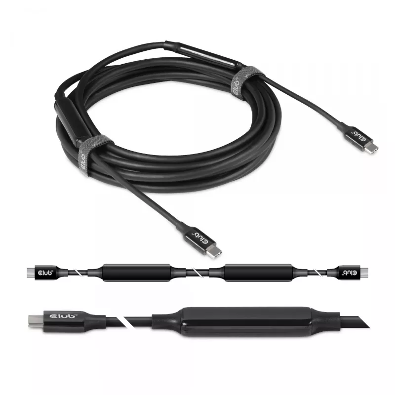 CLUB3D Cable USB 3.2 Gen2 Type C a C Activo Bidireccional 8K60Hz M/M 5m/16.4ft